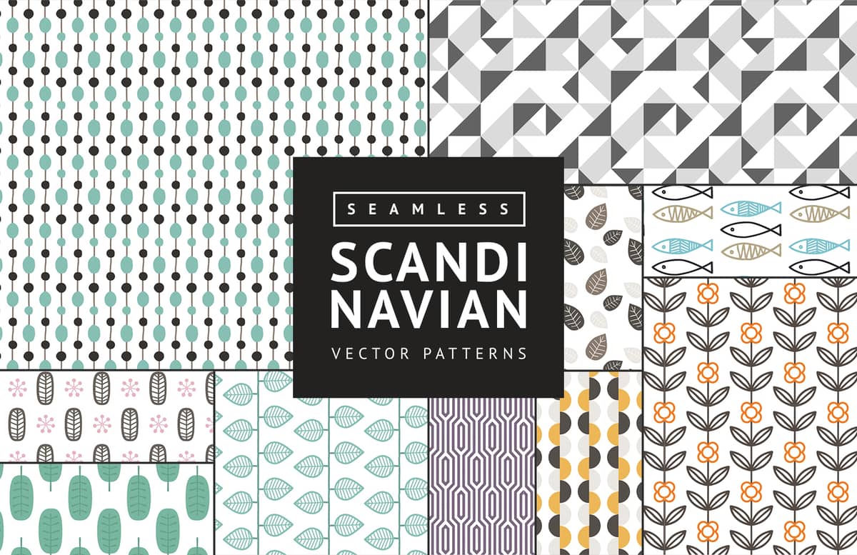 Seamless  Scandinavian  Vector  Patterns  Preview 1A