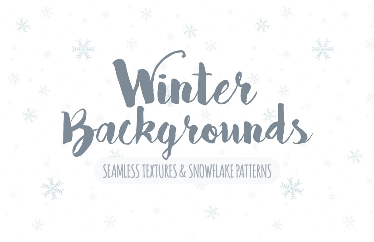 Seamless Winter Snowflake Backgrounds Preview 1