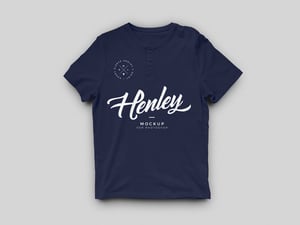 Short Sleeve Henley T-Shirt Mockup 1