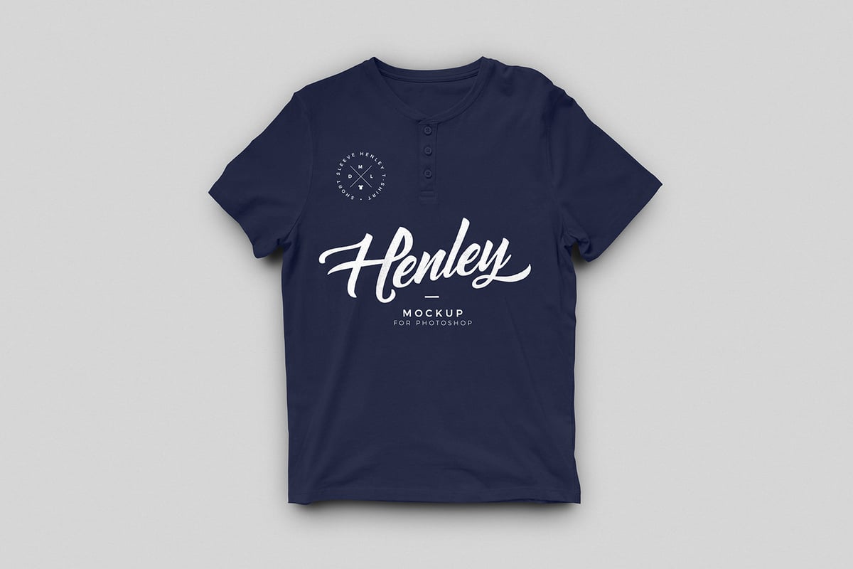 Download Short Sleeve Henley T-Shirt Mockup — Medialoot