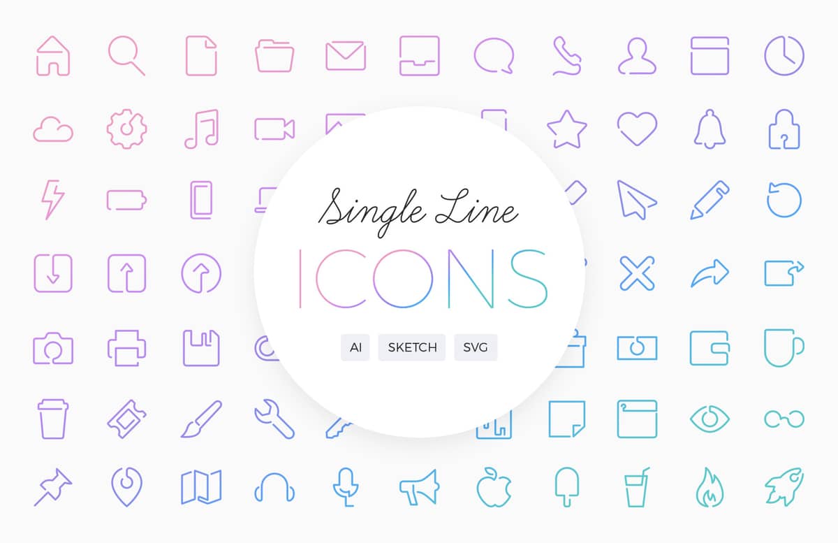 Single Line Vector Icons 2 Preview 1