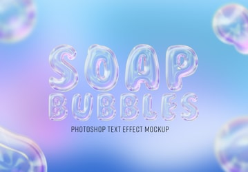Soap Bubbles Text Effect Mockup