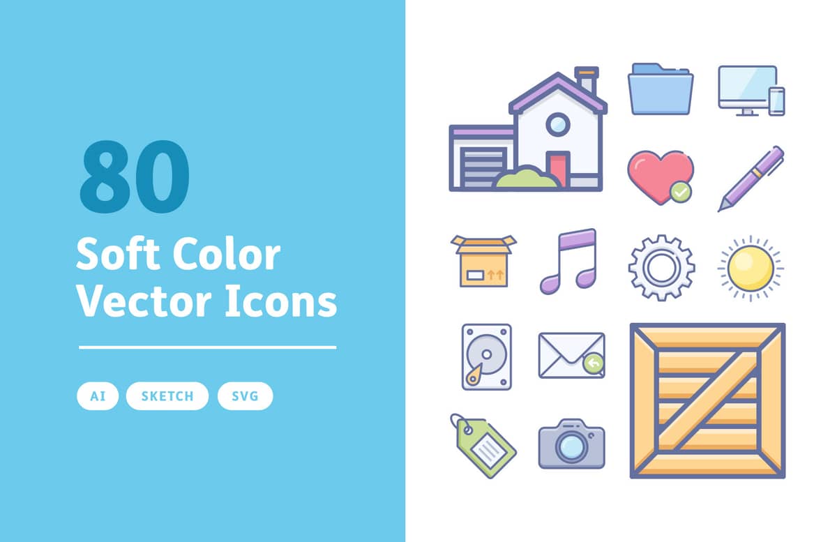 Soft Color Vector Icons Preview 1 1