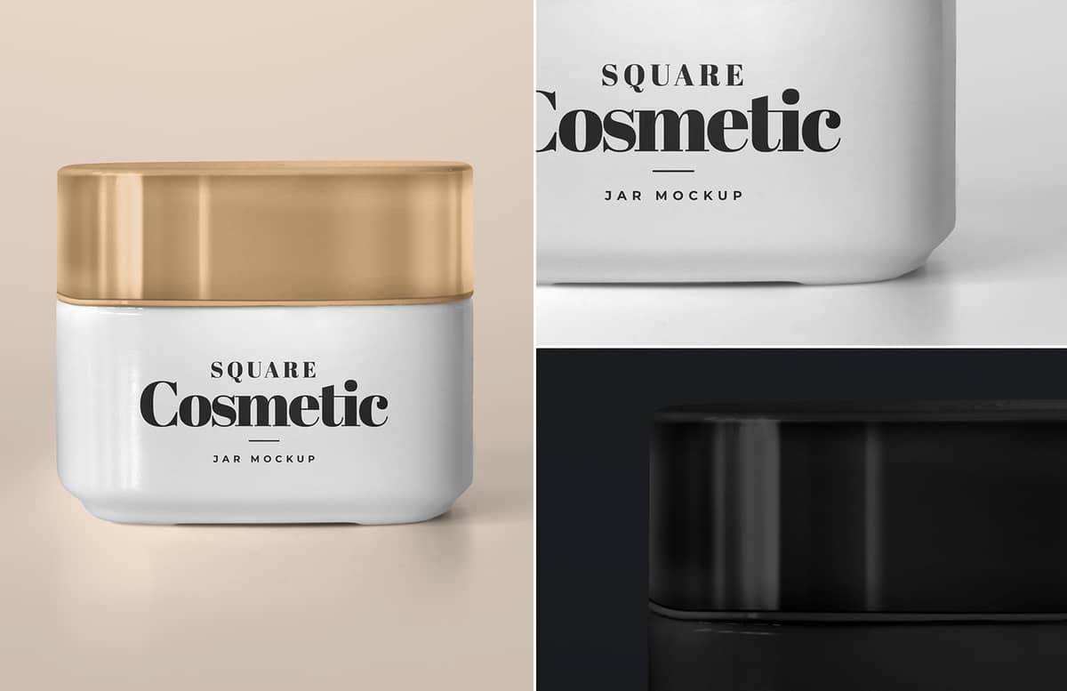 Square Cosmetic Jar Mockup Preview 1