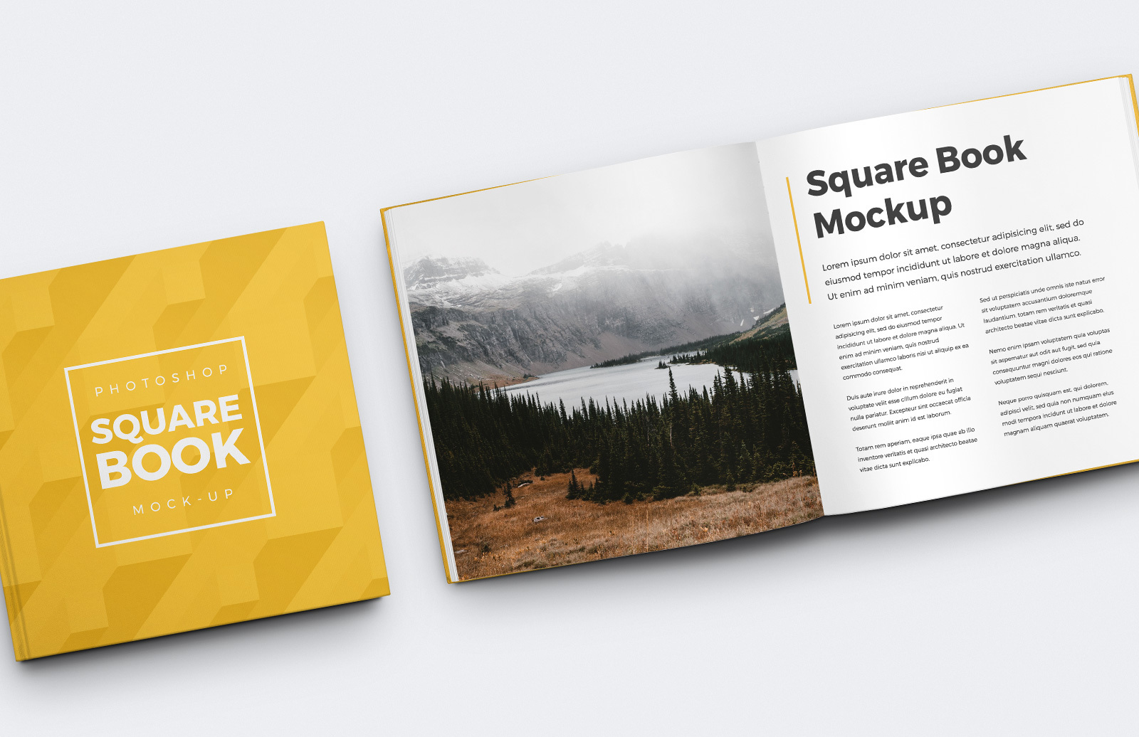Square Book Cover Mockup — Medialoot