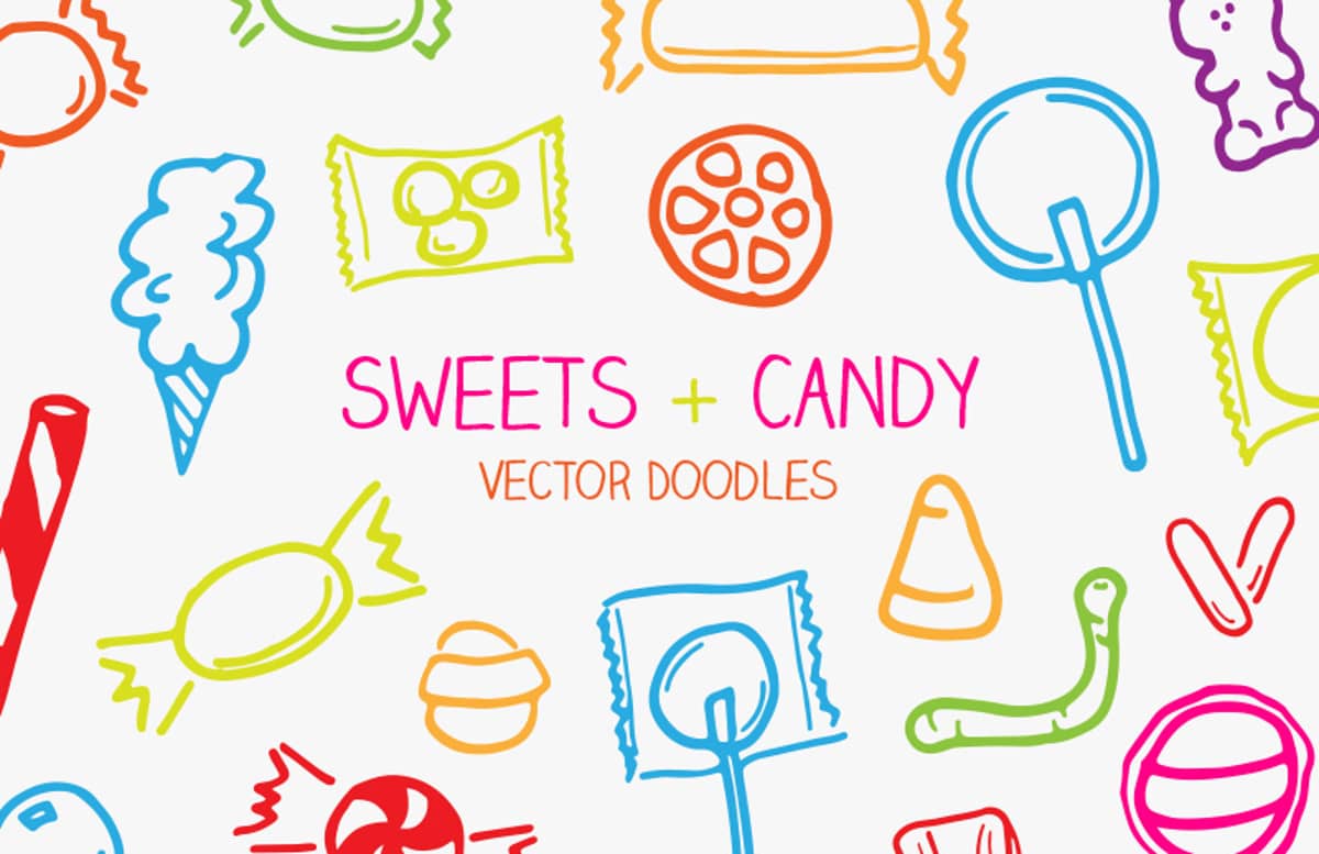 Sweets   Candy  Vector  Doodles  Preview 1