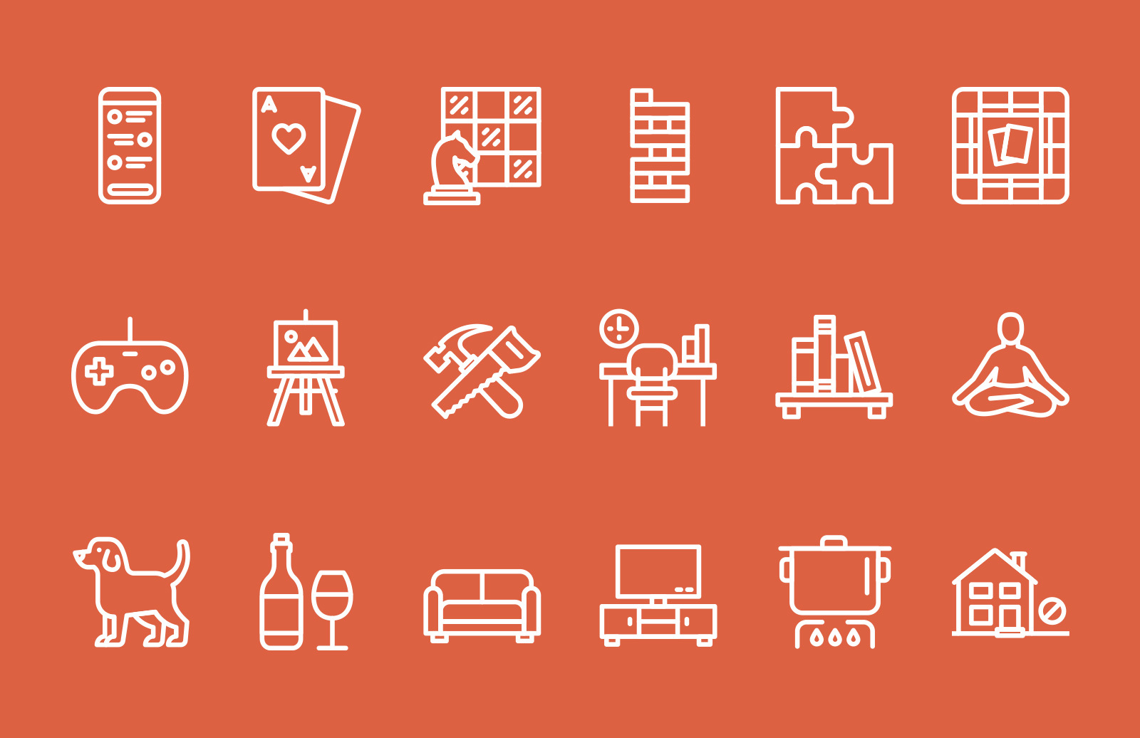 Large Stay At Home Vector Line Icons Preview 3
