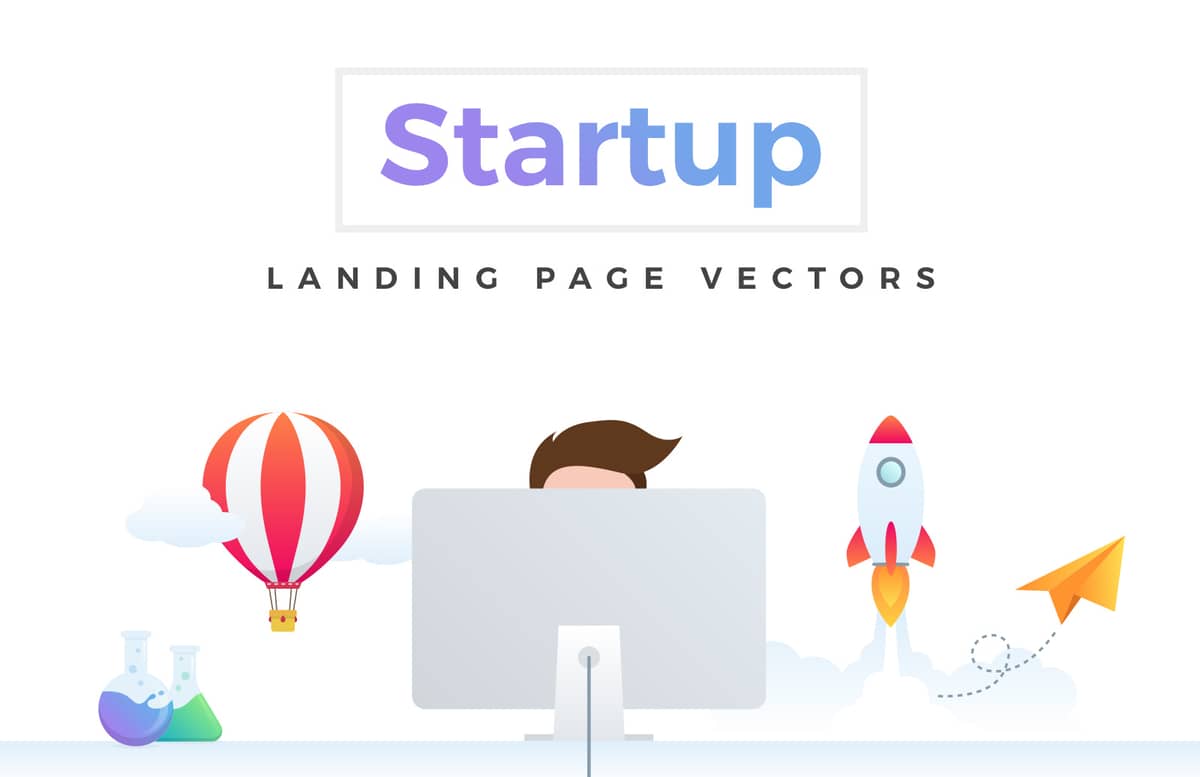 Startup Landing Page Vectors Preview 1