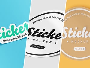 Sticker Mockup Collection for Photoshop (PSD) 1