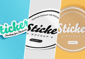 Sticker Mockup Collection for Photoshop (PSD)