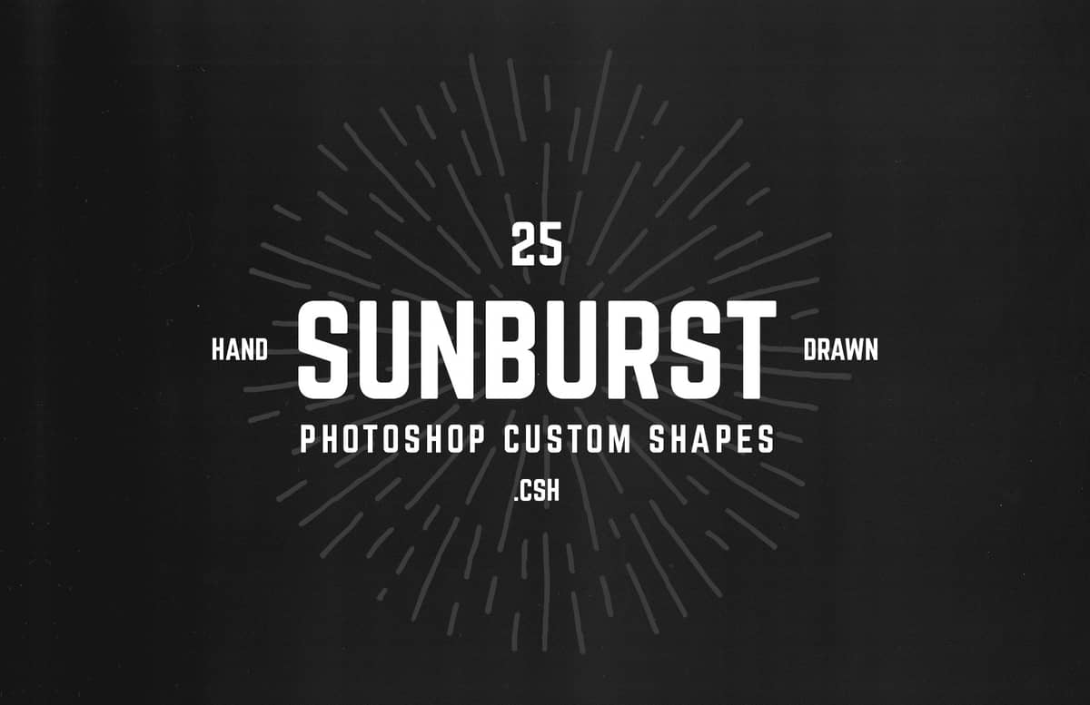 Sunburst Photoshop Custom Shapes Preview 1