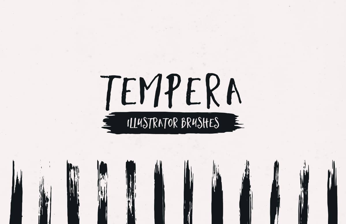Tempera Strokes Illustrator Brushes Preview 1