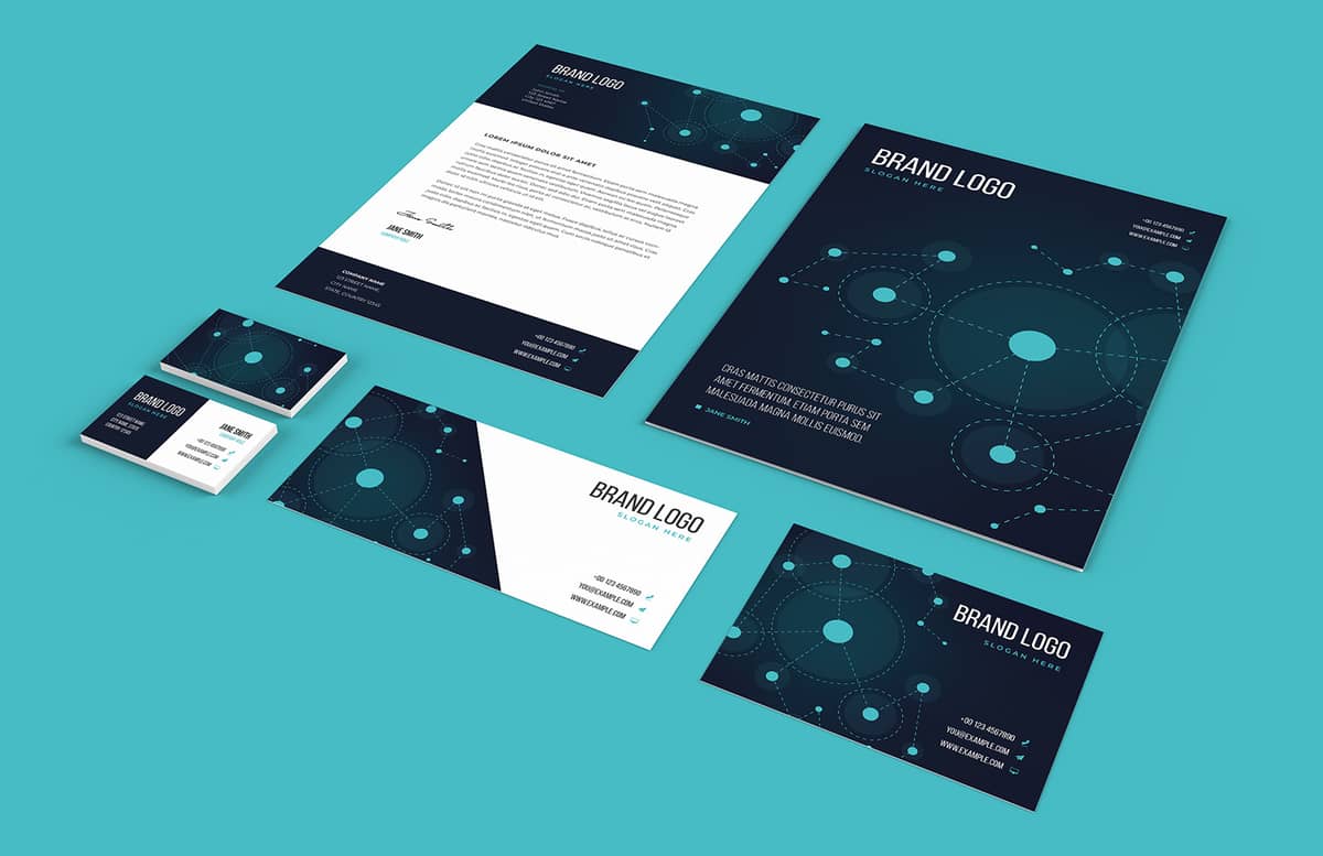 Tech Business Stationery Set Preview 1