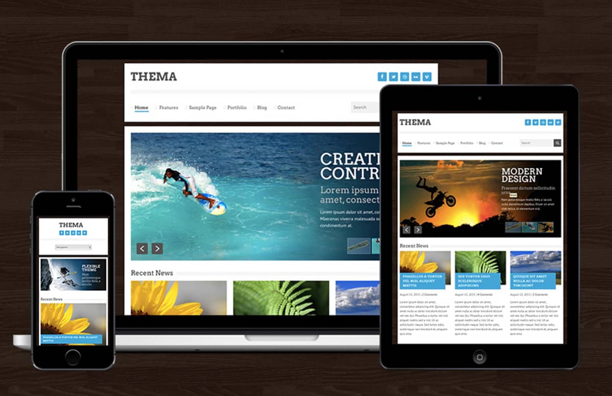 Thema  Responsive  Template  Preview 1