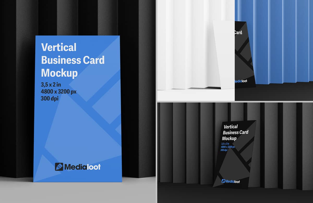 Vertical Business Card Mockup Preview 1