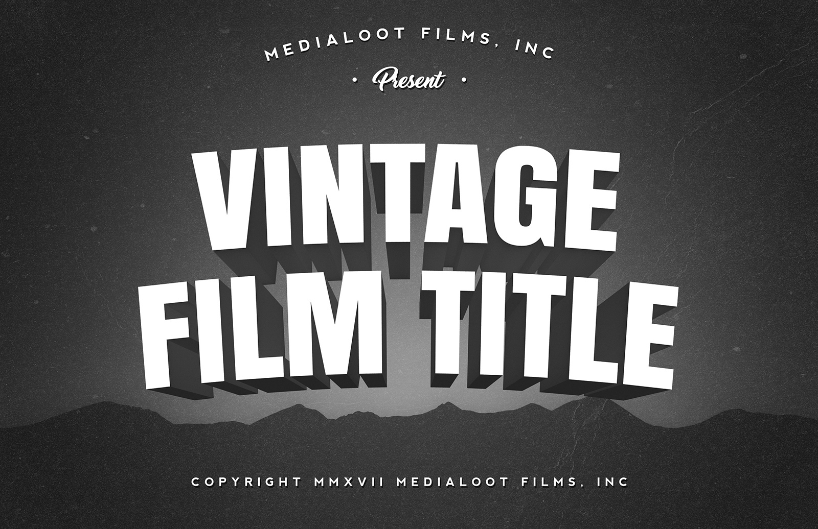 Vintage 3d Film Title Generator Psd