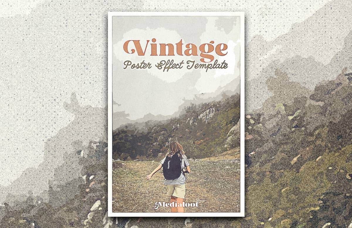 Vintage Poster Photoshop Effect Template Preview 1