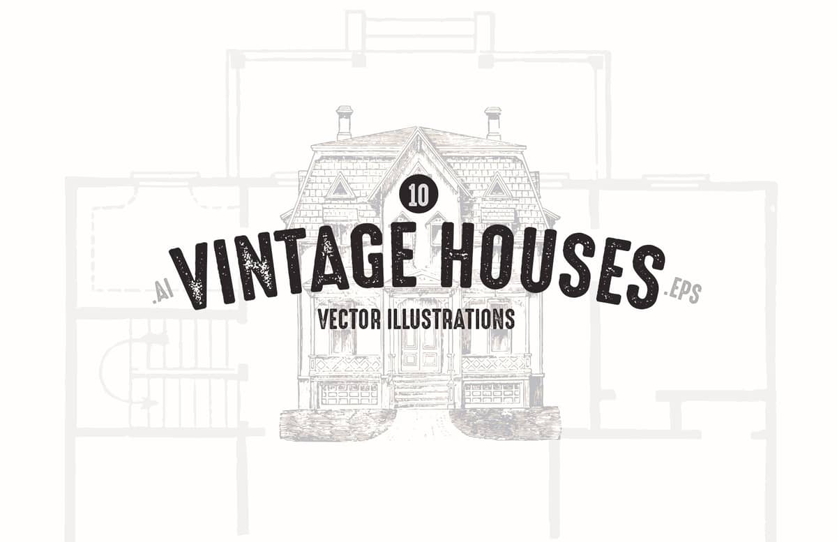 Vintage Vector Houses Preview 1