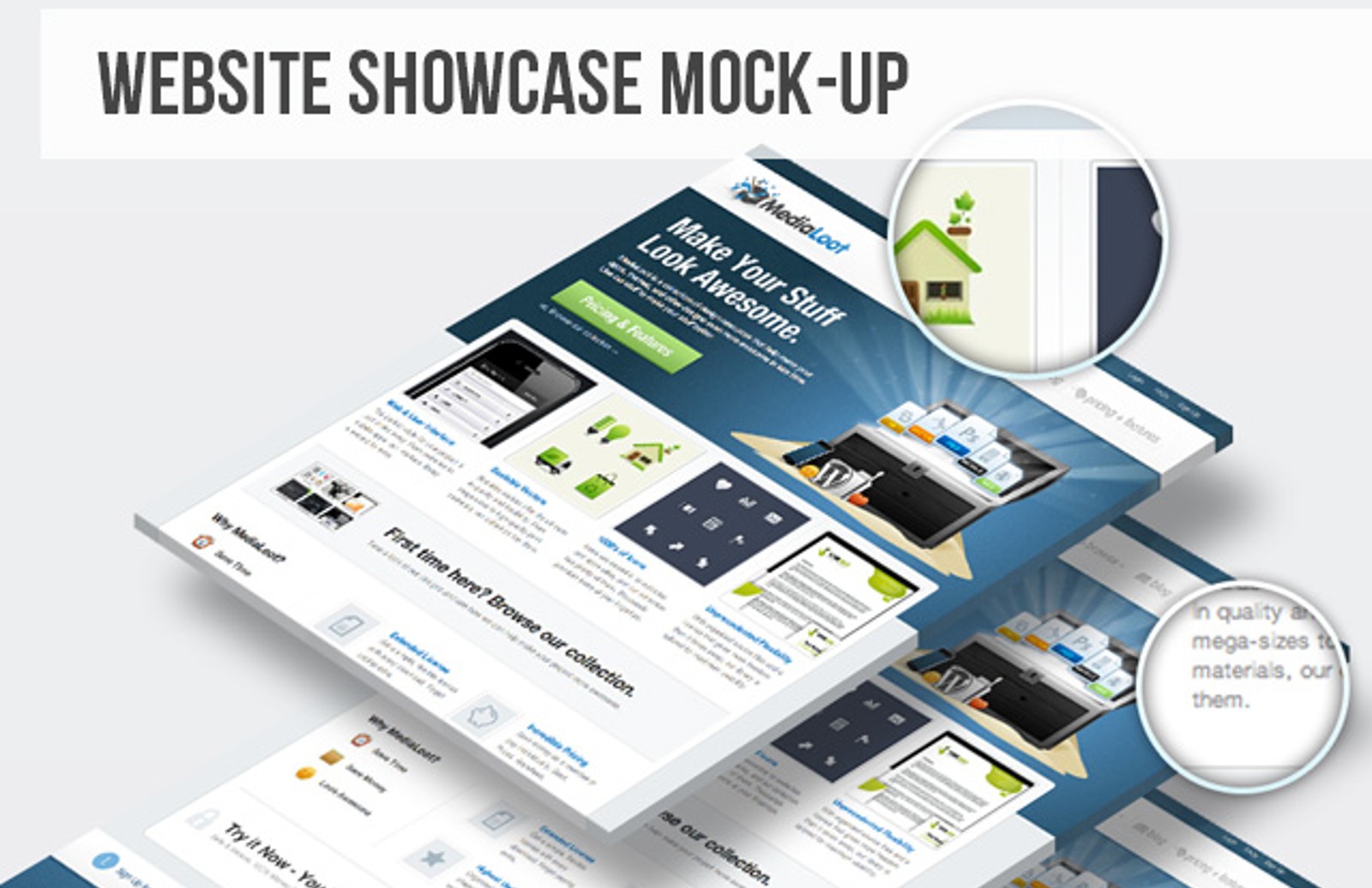 Download Website Showcase Mockup — Medialoot