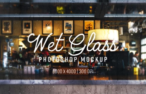 Wet Glass Photoshop Mockup