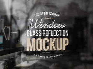 Window Glass Reflection Mockup 1