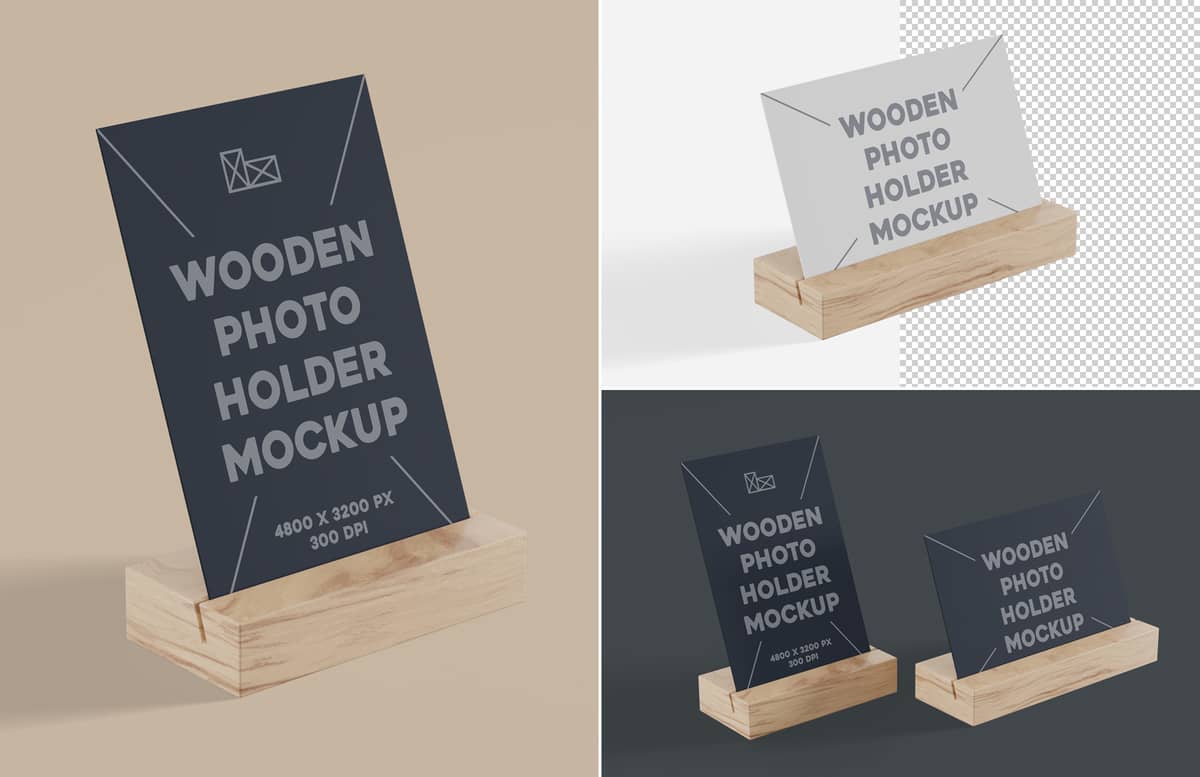 Wooden Photo Holder Mockup Preview 1