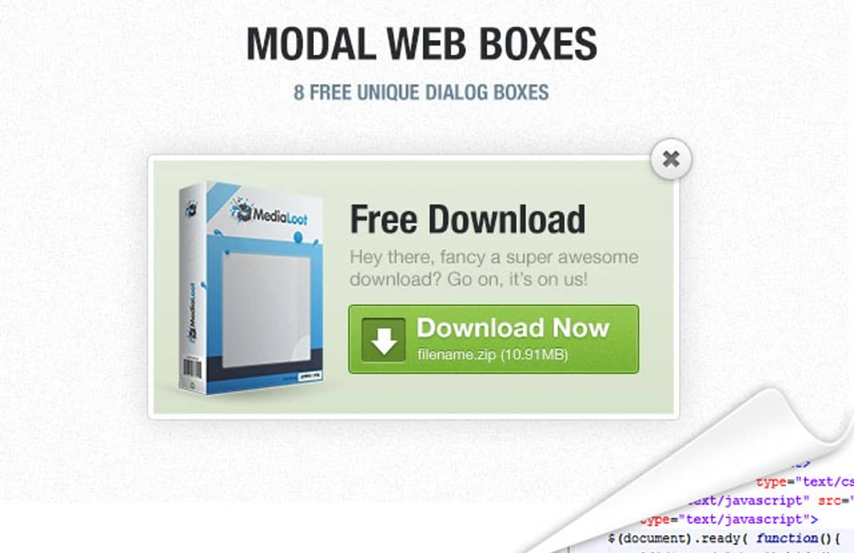 Coded Modal Web Boxes Prev