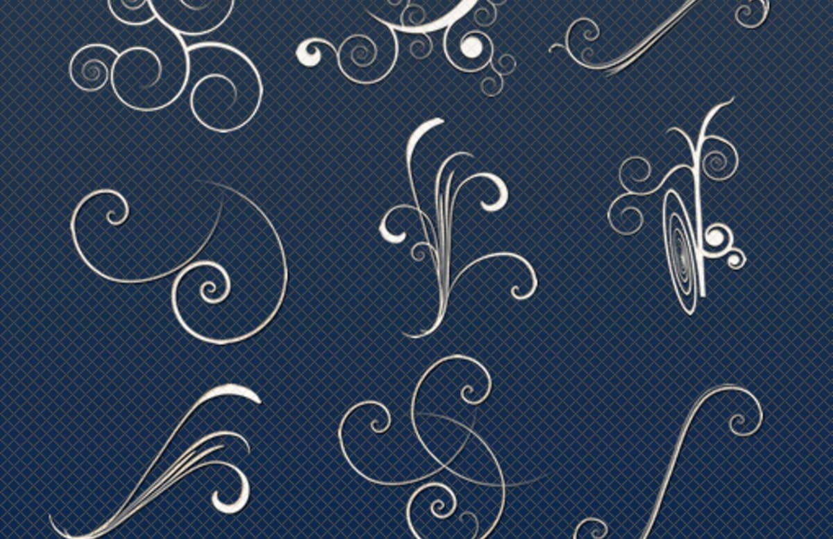 High Res Foliage Swirls Brushes Preview